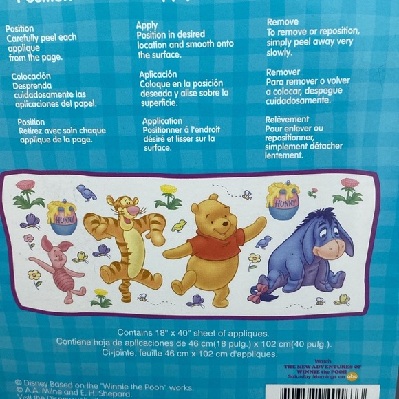 NIB Disney Winnie the Pooh Wall Decals - Red and Yellow Stick ups - Picture 6 of 16